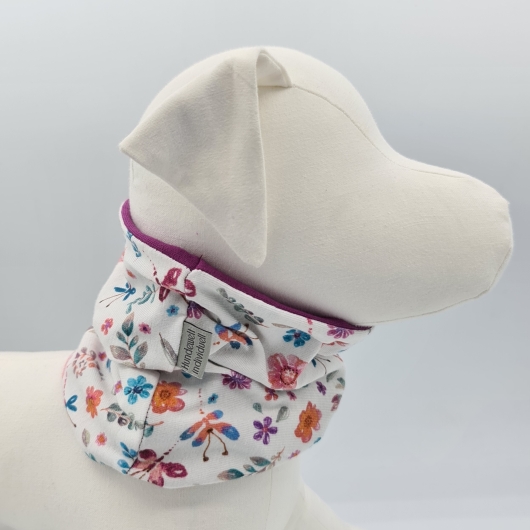 Loop für Hunde weiß Beere Blumen